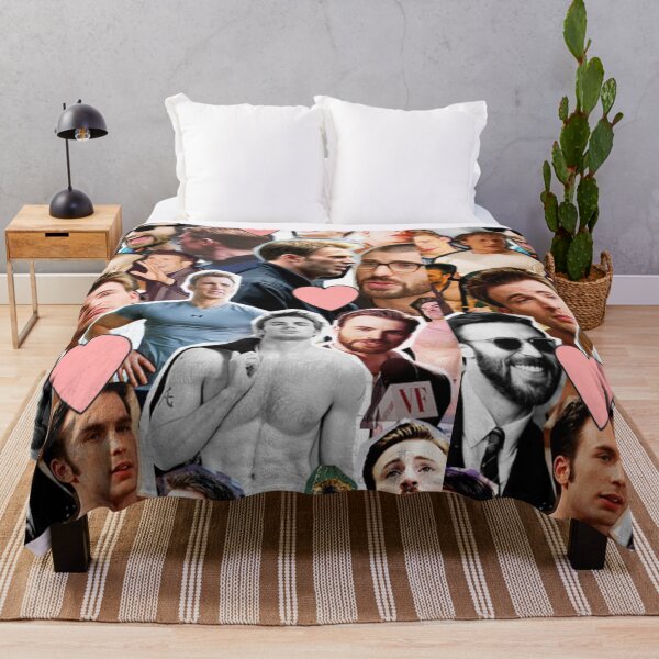 Chris Evans Photo Collage Throw Blanket