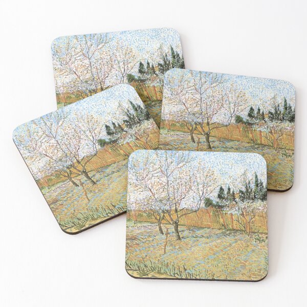 Item preview, Vincent van Gogh's Orchard with Peach Trees in Blossom designed and sold by mosfunky.