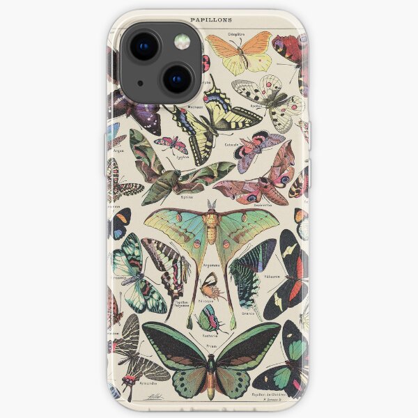 Vintage French Butterfly Chart - Adolphe Millot iPhone Soft Case