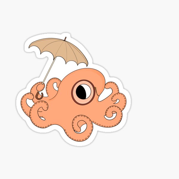 Steampunk Octopus with Umbrella Sticker