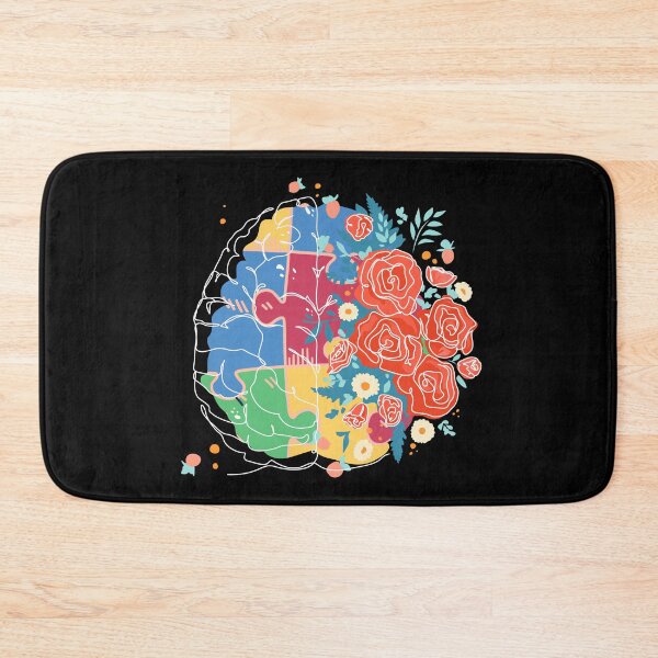 Item preview, Floral Brain Art Rainbow Puzzle Pieces Autism Awareness product designed and sold by Merchking1.