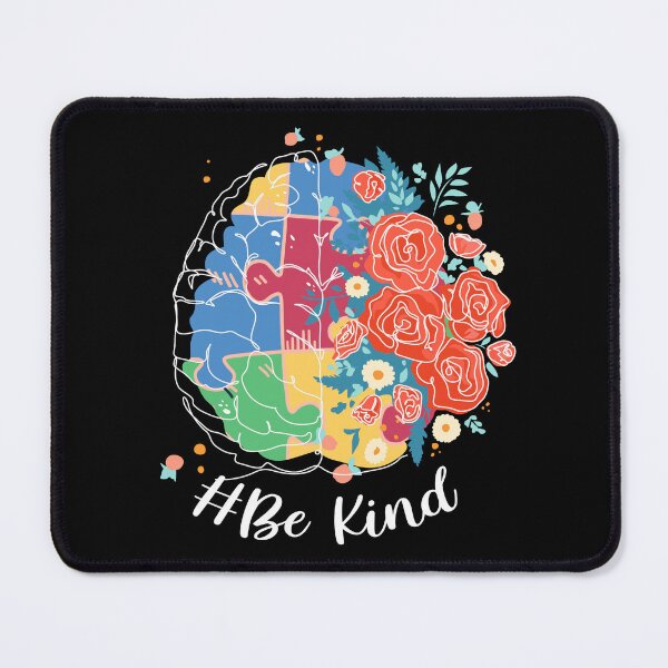 Item preview, Be Kind Floral Brain Art Puzzle Pieces Autism Awareness print designed and sold by Merchking1.