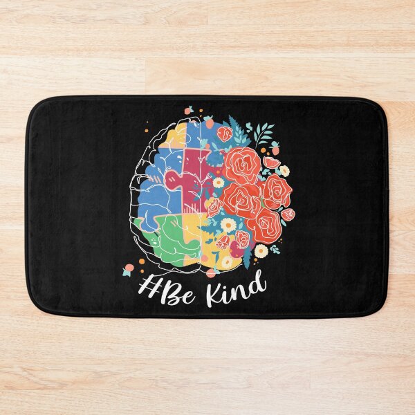 Item preview, Be Kind Floral Brain Art Puzzle Pieces Autism Awareness print designed and sold by Merchking1.