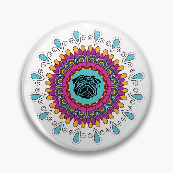 Artikelvorschau, Bunte Mops-Mandala entworfen und verkauft von momofdoggos.