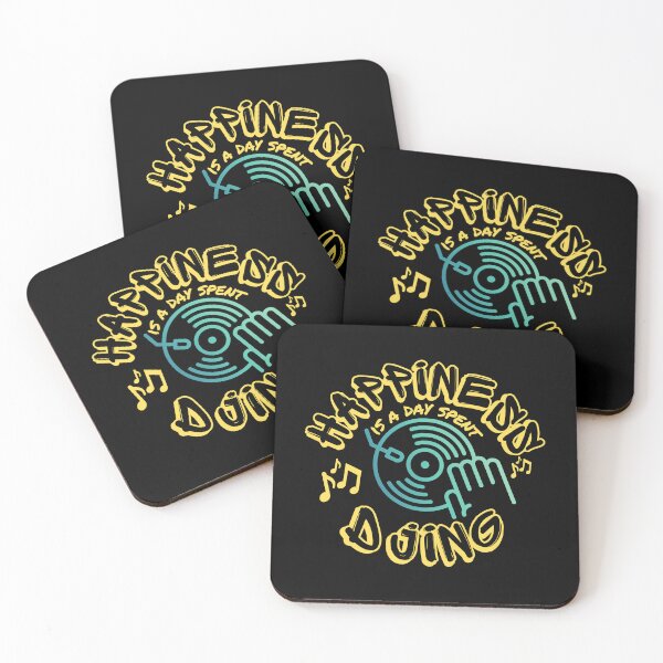 Item preview, Happiness is a day spent DJing Graffiti Yellow. designed and sold by JockArts.
