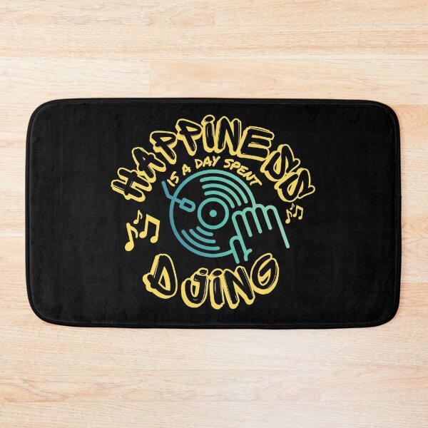 Item preview, Happiness is a day spent DJing Graffiti Yellow. designed and sold by JockArts.