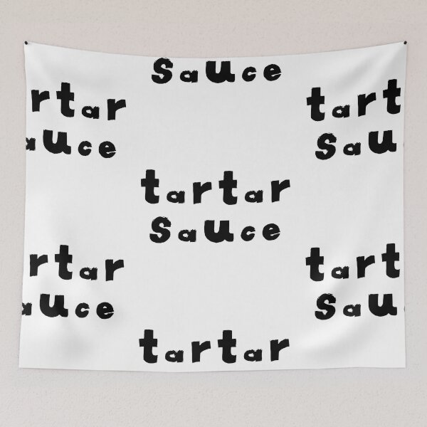 Item preview, Tartar Sauce Text Monochrome White designed and sold by Meepuruproject.