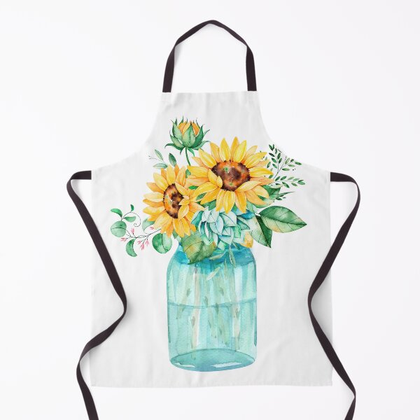 Item preview, Sunflowers, Mason jar, sunflower bouquet, watercolor, watercolor sunflowers designed and sold by SouthPrints.