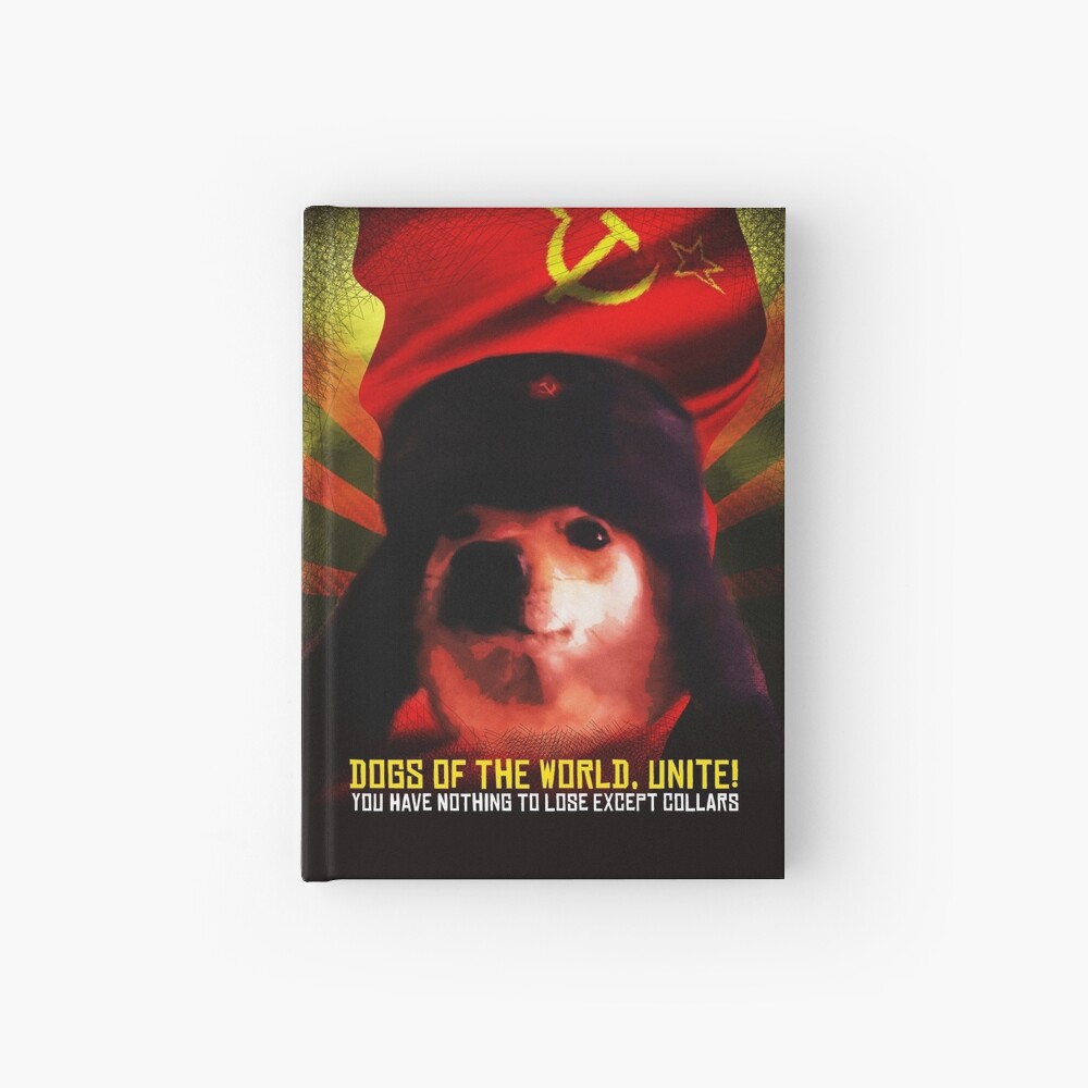 Communist Comrade Doggo Meme Funny Doge dog Jimbo with Russia Sickle and  star on red background with Russian hat #DogRight