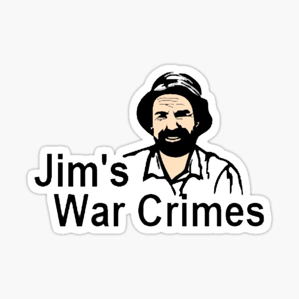 Vista previa del artículo con la obra «Crímenes de guerra de Jim», diseñado y vendido por jacko47.