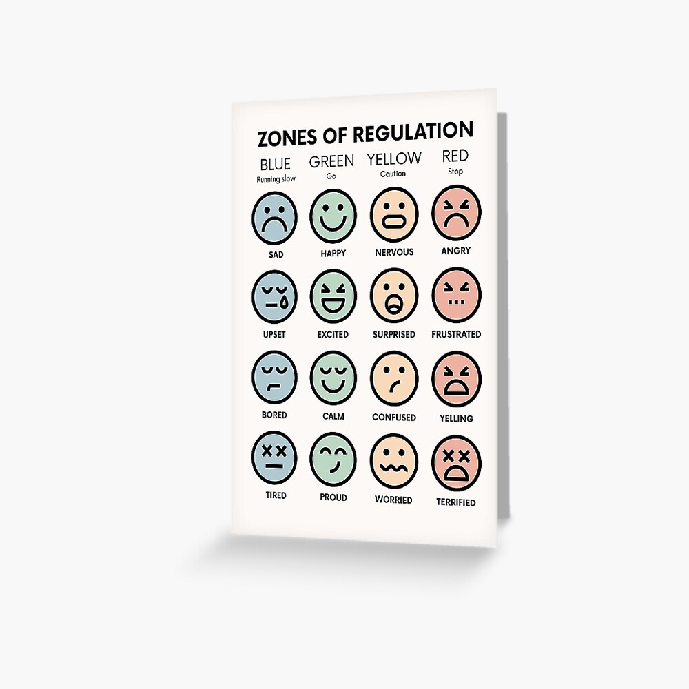 "Zones of Regulation" Greeting Card for Sale by PKindThoughts | Redbubble