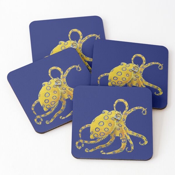 Item preview, I Spy With My Little Eye, Blue Ringed Octopus, oil on canvas designed and sold by OceanicSoiree.