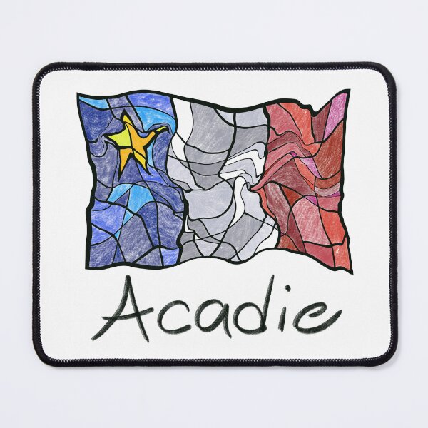 Item preview, Acadian Flag pastel liquid mosaic - Drapeau acadien mosaïque liquide pastel vitrail designed and sold by ColoursOfFrance.
