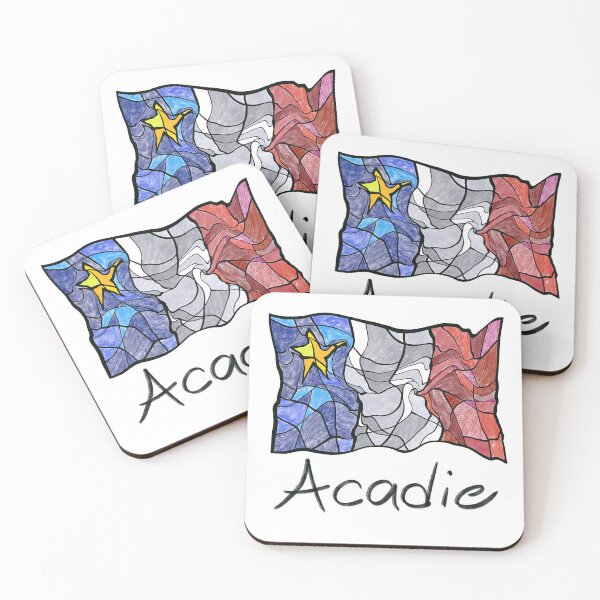 Item preview, Acadian Flag pastel liquid mosaic - Drapeau acadien mosaïque liquide pastel vitrail designed and sold by ColoursOfFrance.