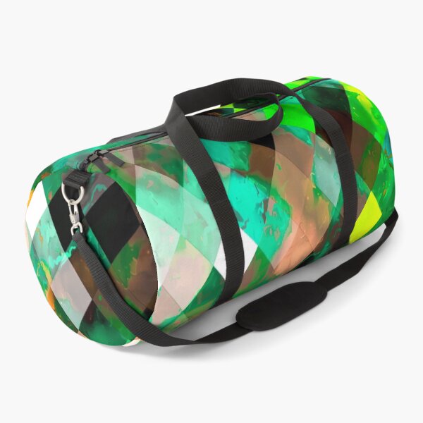 Item preview, geometric pixel square pattern abstract background in green yellow designed and sold by Mrvell.