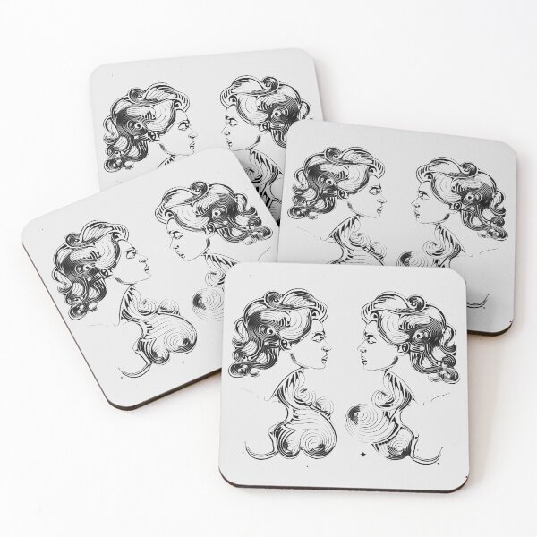 Item preview, Two Women Facing Each Other. Mirror Image. Simple Line Drawing designed and sold by S Quinn.