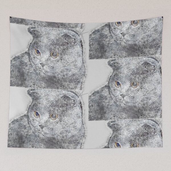 Item preview, Сolor print British shorthair cat designed and sold by artdragongift 15.