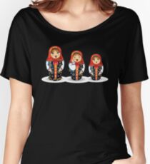 Russian Traditional Art Matryoshka Doll Relaxed Fit T-Shirt