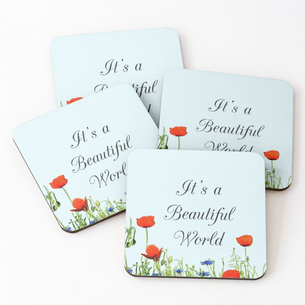 Item preview, It's a beautiful world - Flower digital art design designed and sold by S Quinn.