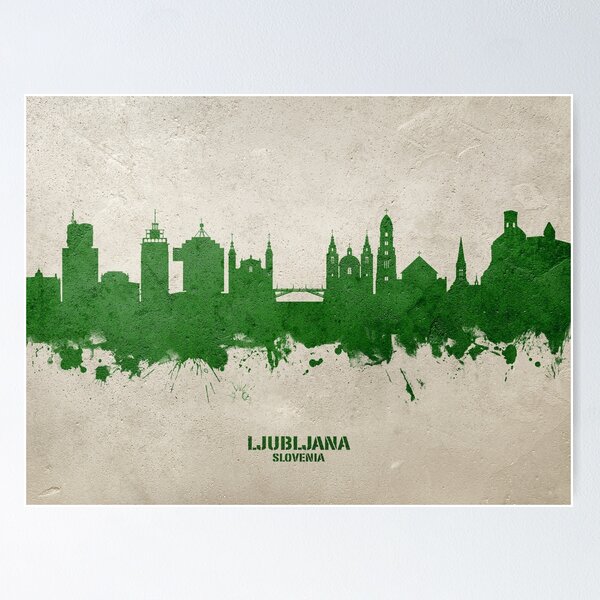 Item preview, Ljubljana Slovenia Skyline designed and sold by ArtPrints.