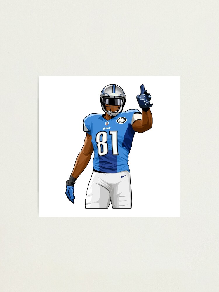 Calvin Johnson #81 Hold Up Fingers' Photographic Print for Sale by