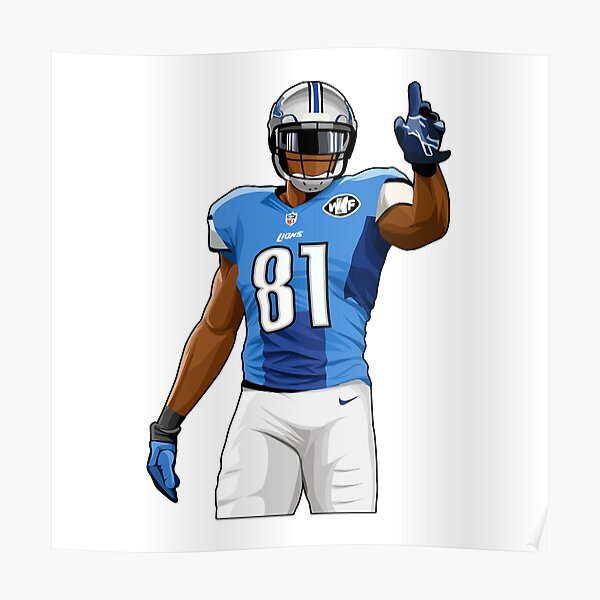 Calvin Johnson Detroit Lions Art T-Shirt by Joe Hamilton - Pixels