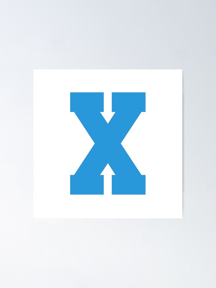 Póster «Alfabeto, Blue X, Deportes letra X» de TheCultStuff Redbubble