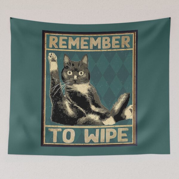 Item preview, Funny Cat Bathroom Decor - Remember to Wipe Cat Poster - Bathroom Wall Decor - Bathroom Wall Art - Bath Wall Decor - Guest Bathroom Wall Decor - Powder Room Decor - Restroom Decorations - Cat Wall Art designed and sold by zacben.