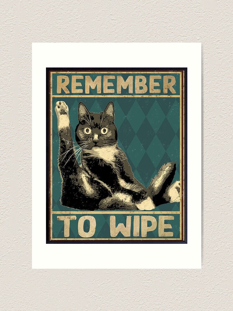 Black Cat and Sink CO Wash Your Paws Poster, Bathroom Decor, Wall Art Decor,  Black Cat Poster, Funny Bathroom Poster No Frame Canvas 