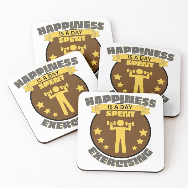 Item preview, Happiness is a day spent exercising gold. designed and sold by JockArts.