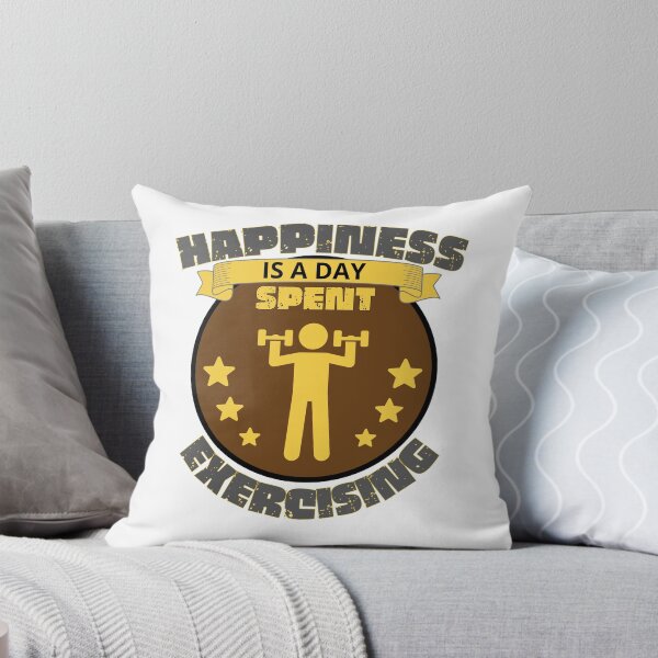 Item preview, Happiness is a day spent exercising gold. designed and sold by JockArts.