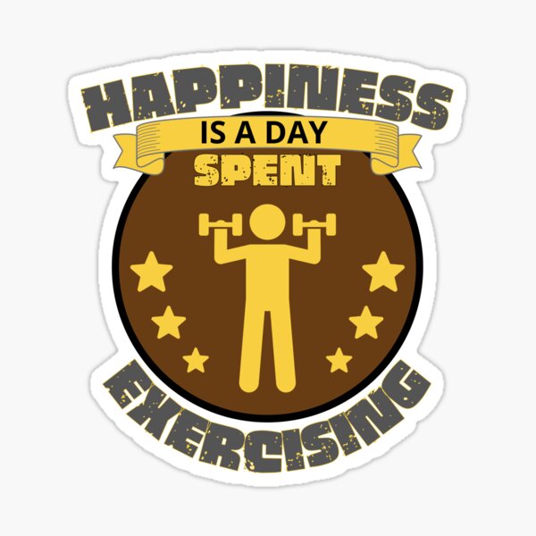 Item preview, Happiness is a day spent exercising gold. designed and sold by JockArts.
