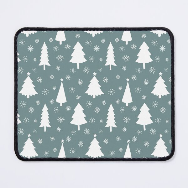 Item preview, Holiday Trees - White Trees on Green Background designed and sold by pugmom4.