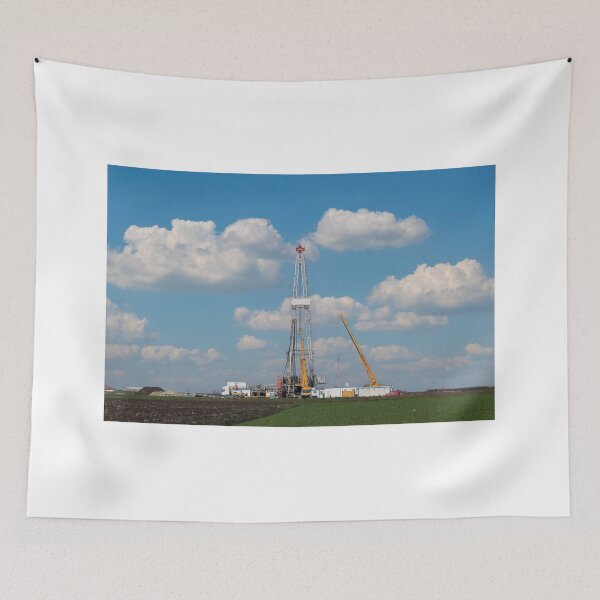Item preview, oil drilling rig and cranes on field designed and sold by goceris.