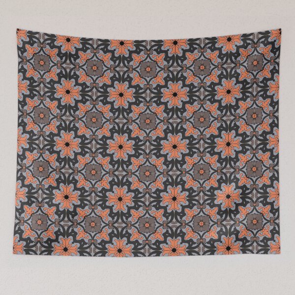 Item preview, Transparent oriental flower tile pattern designed and sold by arkantus.