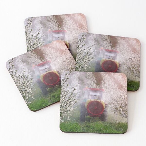 Item preview, tractor sprays insecticide in cherry orchard agriculture designed and sold by goceris.