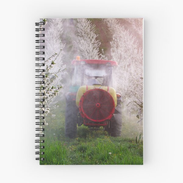 Item preview, tractor sprays insecticide in cherry orchard agriculture designed and sold by goceris.