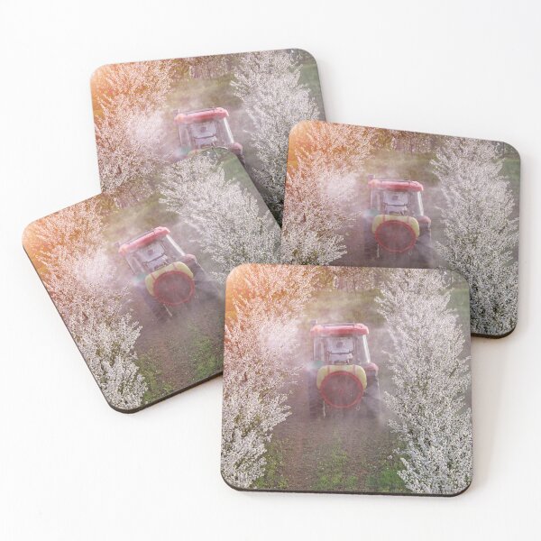 Item preview, tractor sprays insecticide in cherry orchard agriculture springtime designed and sold by goceris.