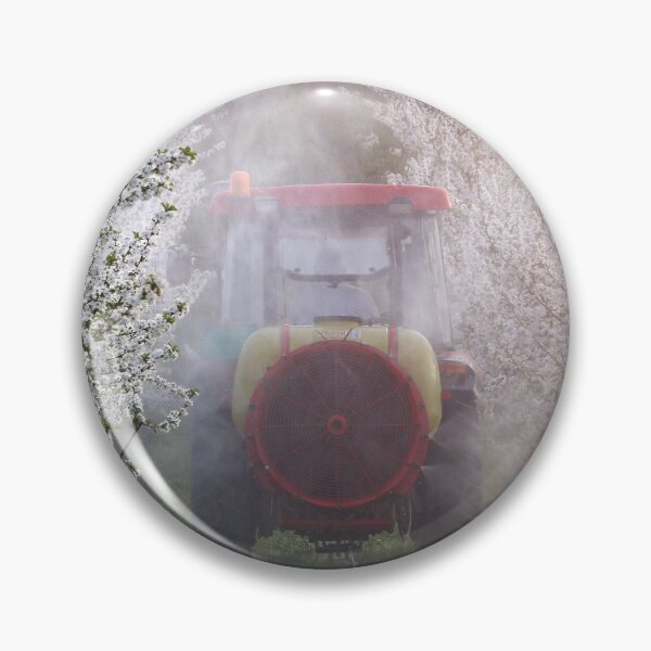 Item preview, tractor sprays insecticide in orchard agriculture springtime designed and sold by goceris.
