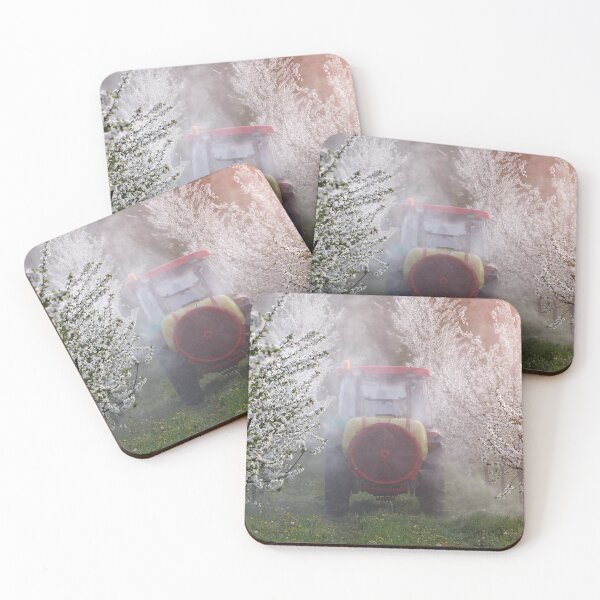 Item preview, tractor sprays insecticide in orchard agriculture springtime designed and sold by goceris.