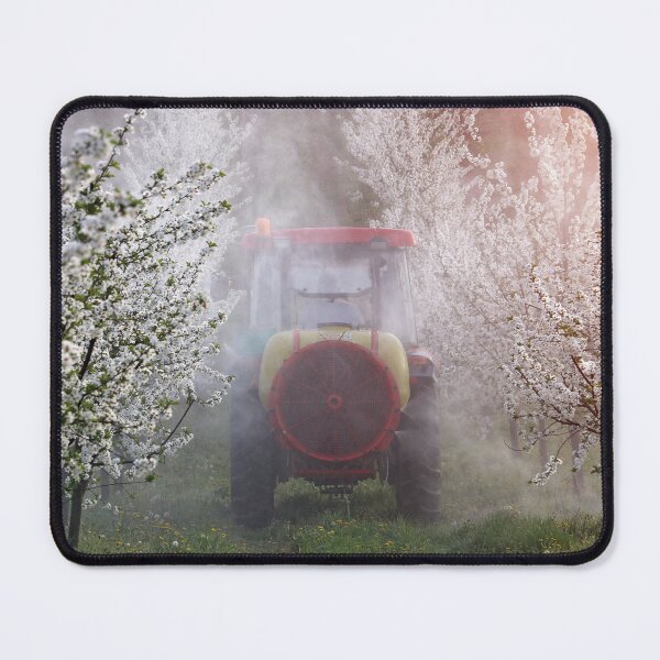 Item preview, tractor sprays insecticide in orchard agriculture springtime designed and sold by goceris.