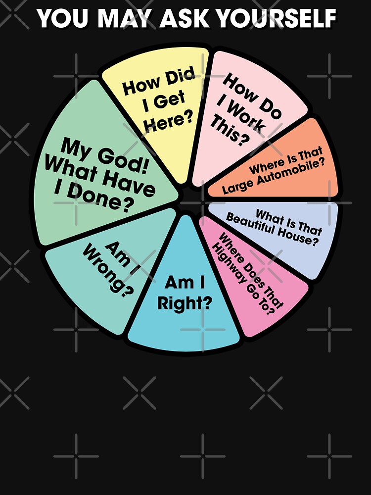 80's Music Retro Lyrics - You May Ask Yourself Pie Chart by el-em-cee