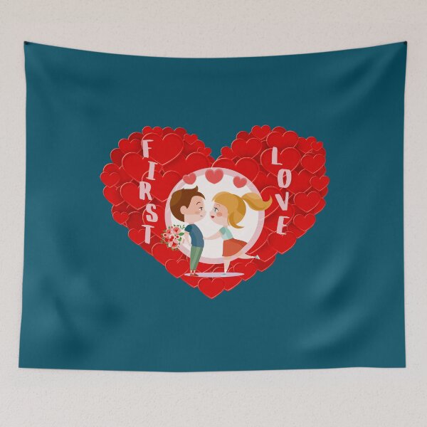 Item preview, First Love (on Turquoise) designed and sold by PawsitiveMum.