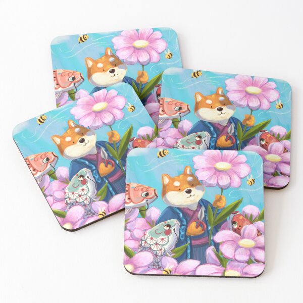 Item preview, Shiba-inu around the flowers designed and sold by quynhdraws.