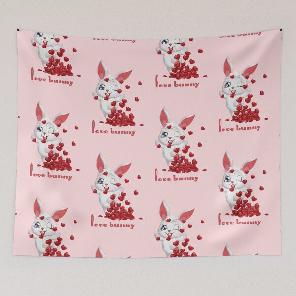 Item preview, Love Bunny (Red on Pink) designed and sold by PawsitiveMum.