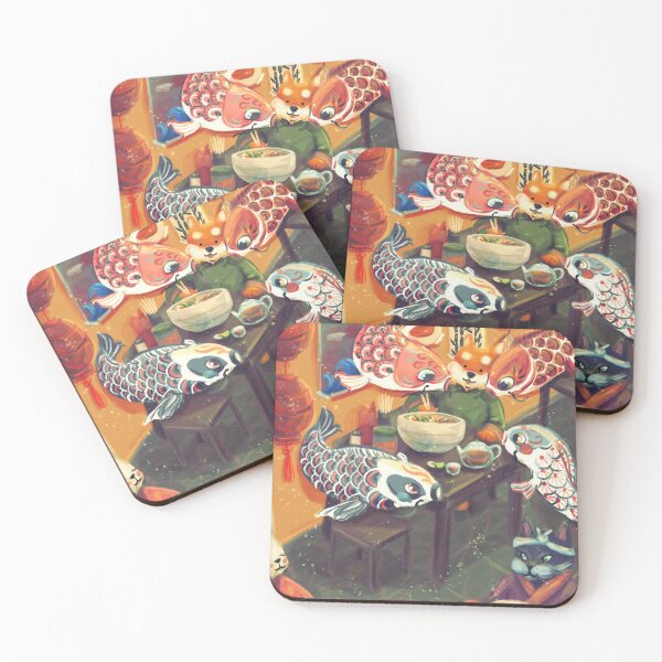 Item preview, Shiba-inu eating ramen with friends  designed and sold by quynhdraws.