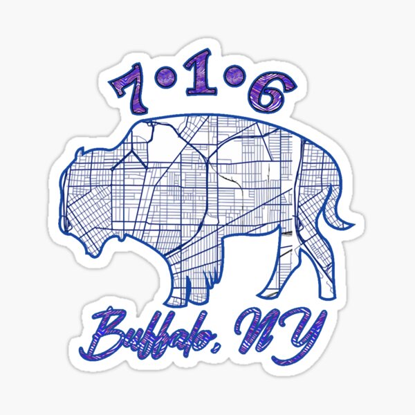 Buffalo Map In Shape Of Bison Classic Sticker For Sale By