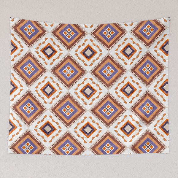 Item preview, Ethnic Pattern / Quilted Pattern / Pattern Background / Zigzag Pattern Brown Purple Orange designed and sold by RisaArt22.