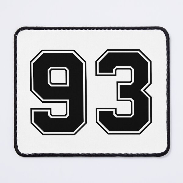 Item preview, 93 American Football Classic Vintage Sport Jersey Number in black number on white background for american football, baseball or basketball designed and sold by Marcin Adrian.