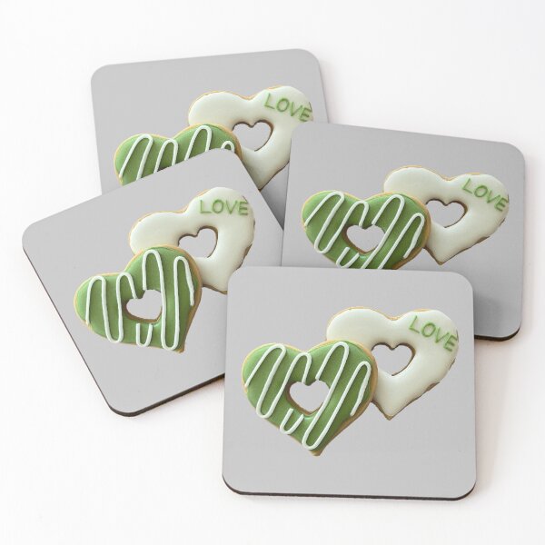 Item preview, Matcha heart doughnut cookies designed and sold by aiko-p.